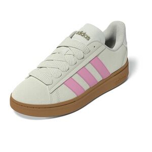 Adidas Women's Cream and Pink Grand Court Alpha Sneakers